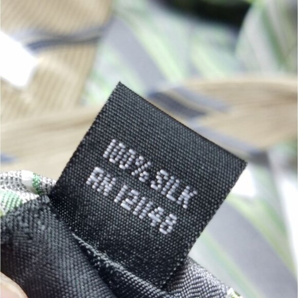 Calvin Klein Mens Neckties Silk gold green lot of 2 ties - Picture 8 of 10